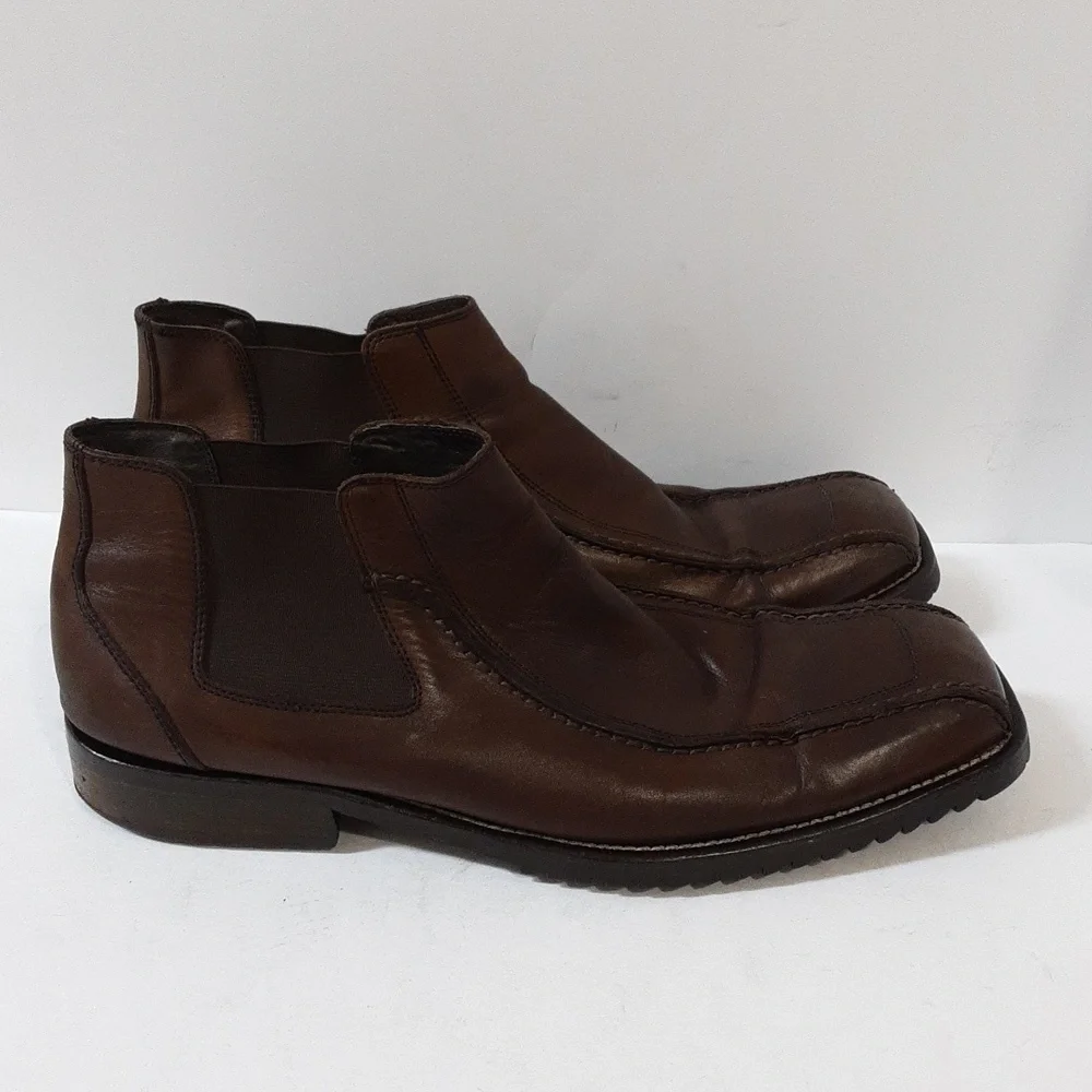 Rush Gordon Rush men Chelsea ankle boot leather brown 11 pull on casual y2k